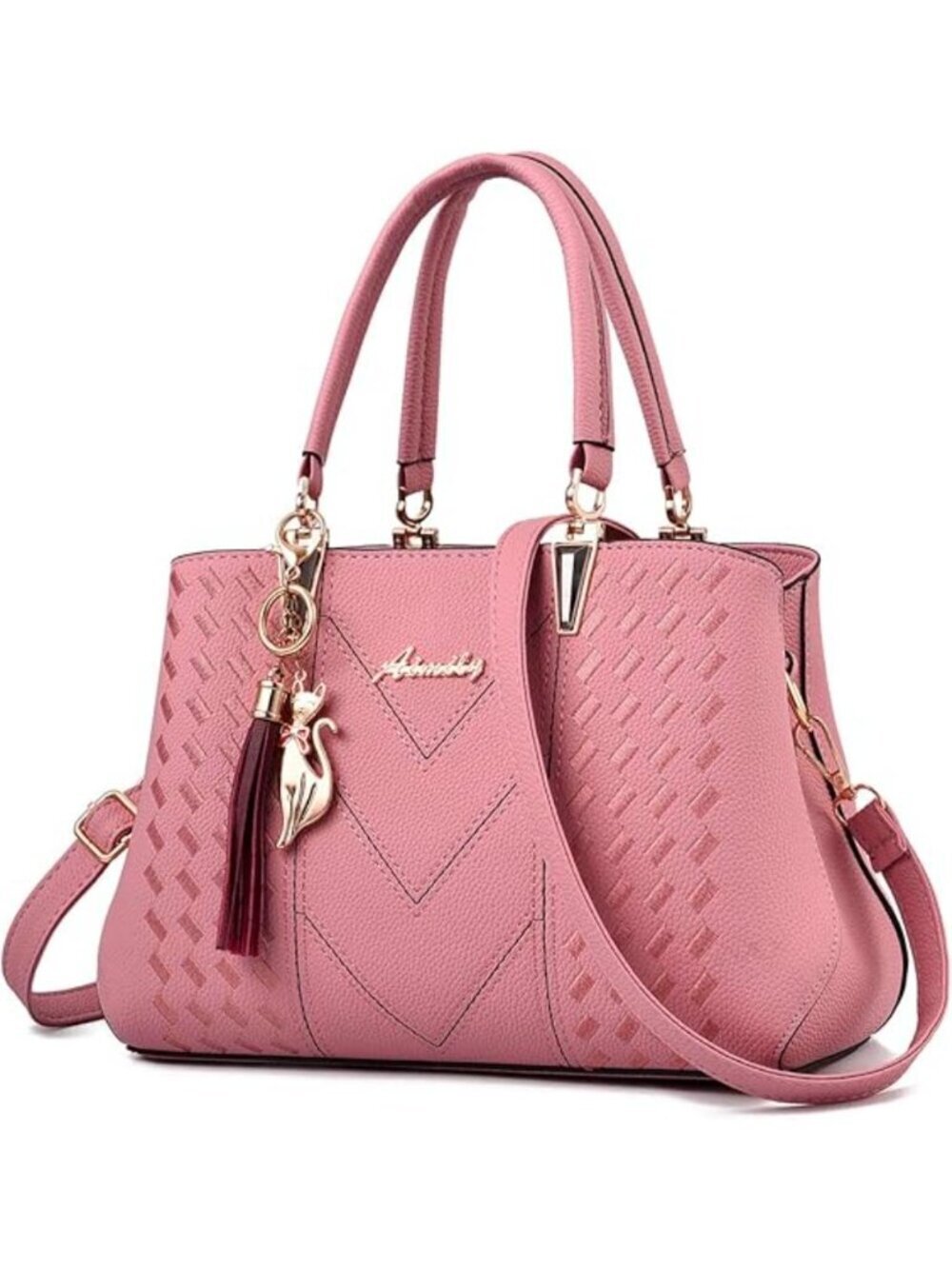 Women's 1-pink Shoulder Bag Ladies Satchel Messenger Tote Bag Purses